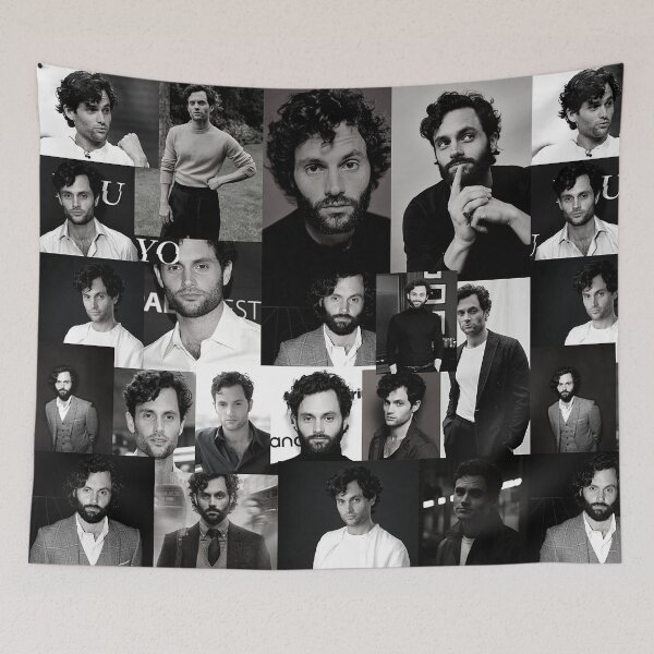 Item preview, Penn Badgley Joe Goldberg You Netflix Retro Aesthetic Square Black and White Collage V2 - 7 designed and sold by creativille.