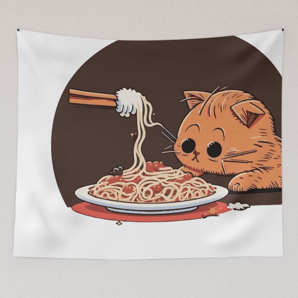 Item preview, Cat eating spaghetti - Vector Art v.5 designed and sold by Autumn Lyrics.