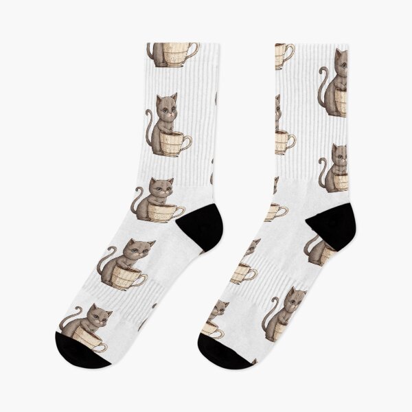 Item preview, Lindo gato gris tomando café designed and sold by Necessaire.