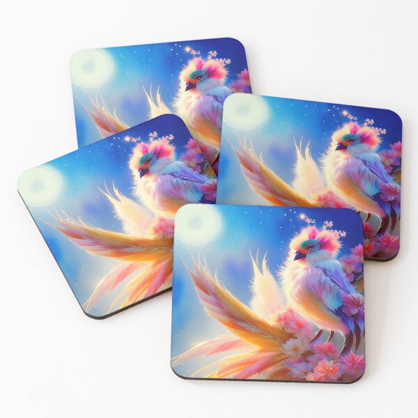 Item preview, Pink floral bird and moon designed and sold by ibelieveimages.