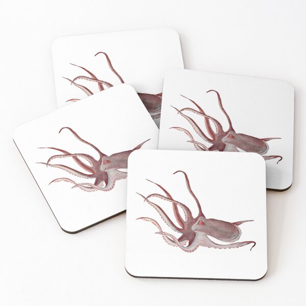 Item preview, Octopus pink ocean organism a watercolor sketch designed and sold by Yana Mustafina | Boho Soulful Designs.