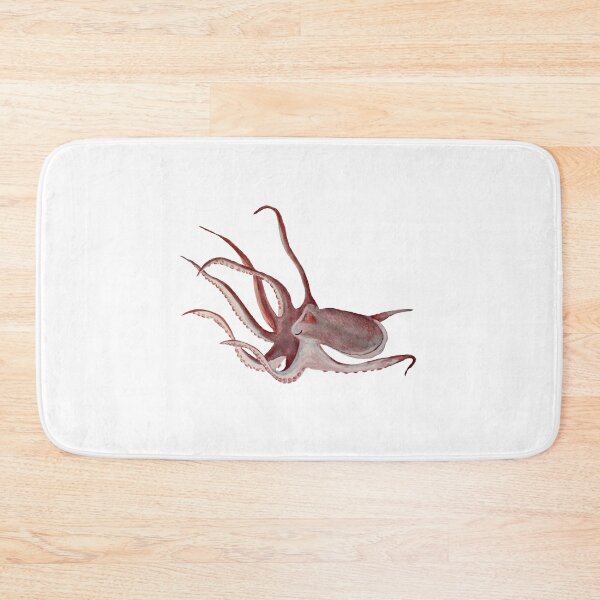 Item preview, Octopus pink ocean organism a watercolor sketch designed and sold by Yana Mustafina | Boho Soulful Designs.