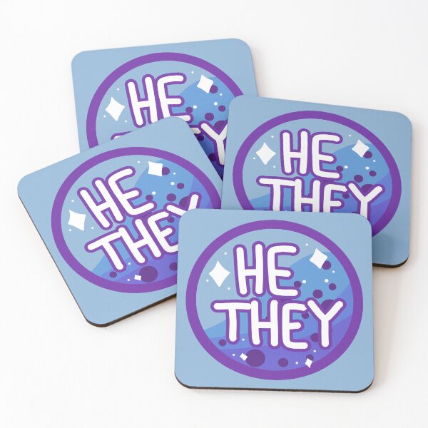 Item preview, he/they blue & purple boba designed and sold by pridefrogprints.