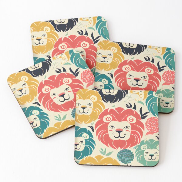 Item preview, Colorful cute Lions Pattern designed and sold by CutePatternsRB.