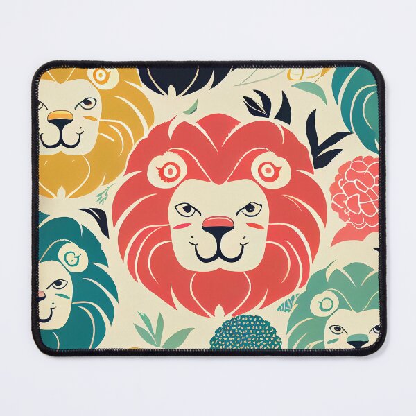 Artikelvorschau, Colorful cute Lions Pattern entworfen und verkauft von CutePatternsRB.