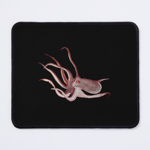 Item preview, Octopus pink ocean organism a watercolor sketch black designed and sold by Yana Mustafina | Boho Soulful Designs.