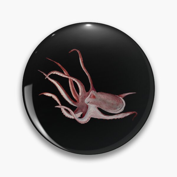 Artikelvorschau, Octopus pink ocean organism a watercolor sketch black entworfen und verkauft von Yana Mustafina | Boho Soulful Designs.