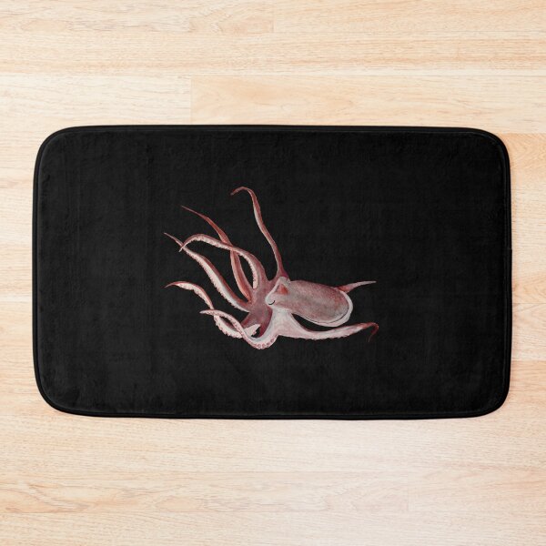 Item preview, Octopus pink ocean organism a watercolor sketch black designed and sold by Yana Mustafina | Boho Soulful Designs.