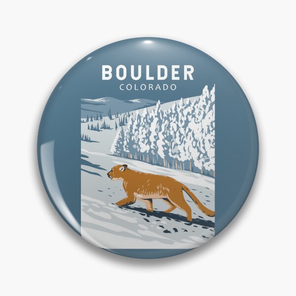 Item preview, Boulder Colorado Cougar Retro Travel Art Vintage designed and sold by KrisSidDesigns.
