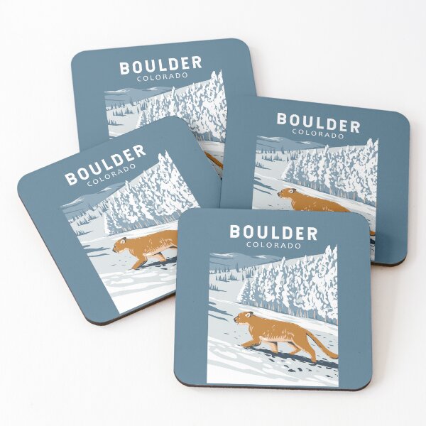 Item preview, Boulder Colorado Cougar Retro Travel Art Vintage designed and sold by KrisSidDesigns.
