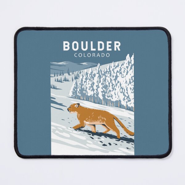 Item preview, Boulder Colorado Cougar Retro Travel Art Vintage designed and sold by KrisSidDesigns.