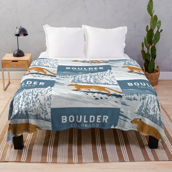 Item preview, Boulder Colorado Cougar Retro Travel Art Vintage designed and sold by KrisSidDesigns.