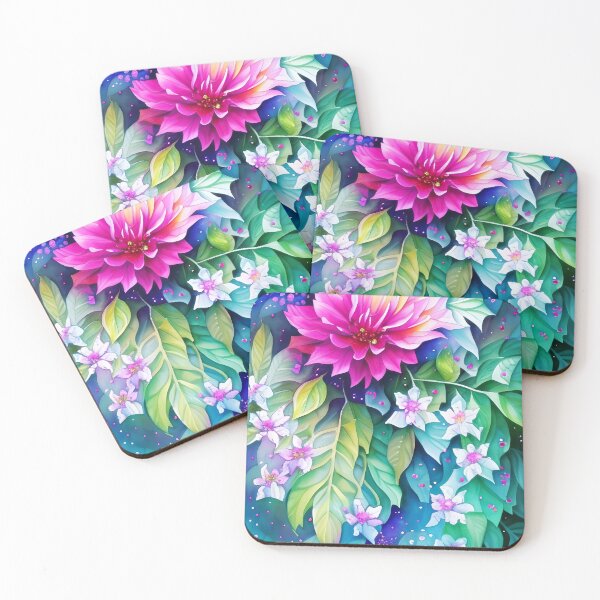 Item preview, Pink tropical floral painting designed and sold by ibelieveimages.