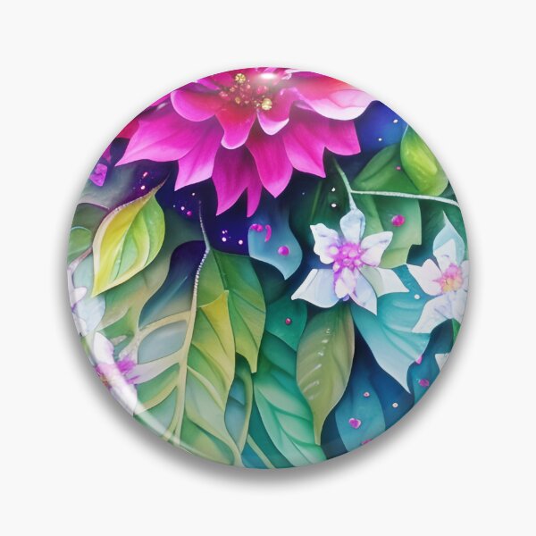 Item preview, Pink tropical floral painting designed and sold by ibelieveimages.