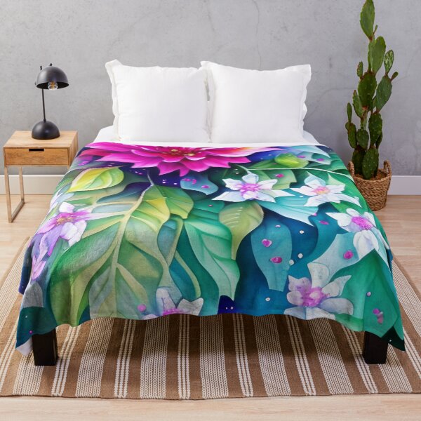 Item preview, Pink tropical floral painting designed and sold by ibelieveimages.