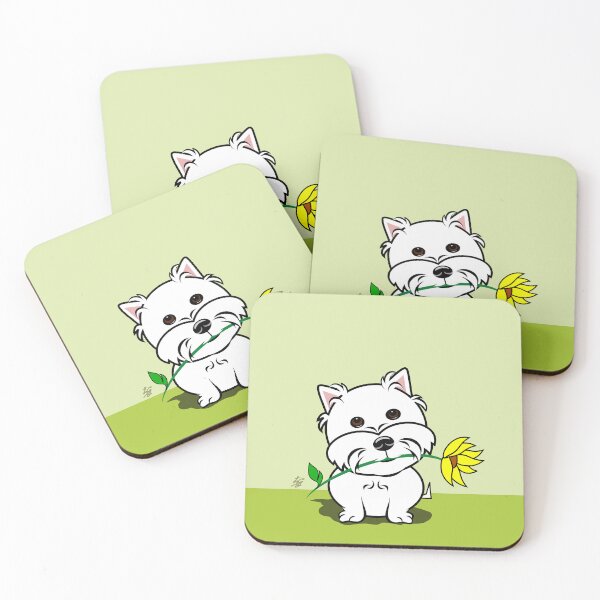 Item preview, Cute West Highland Terrier Holding Flower designed and sold by studioart.
