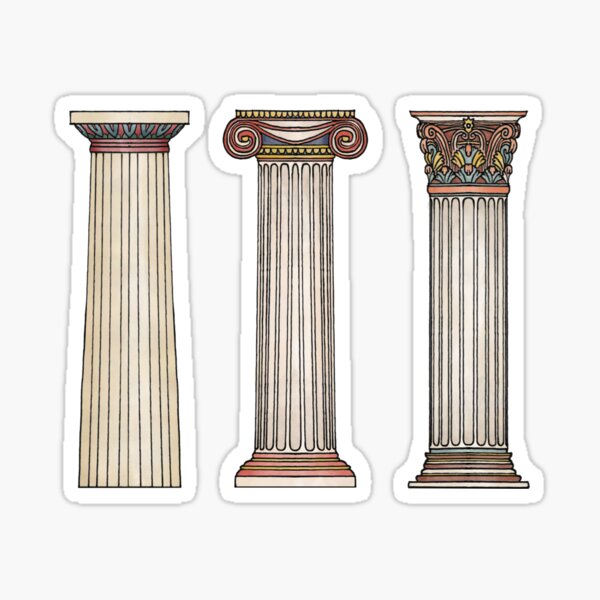 Vista previa del artículo con la obra «Póster de columnas griegas antiguas - PfCN», diseñado y vendido por ClassicsNerds.