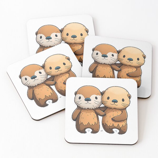 Item preview, Cute Cartoon Otters Hugging designed and sold by BHDesignCo.