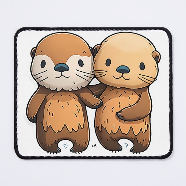 Item preview, Cute Cartoon Otters Hugging designed and sold by BHDesignCo.