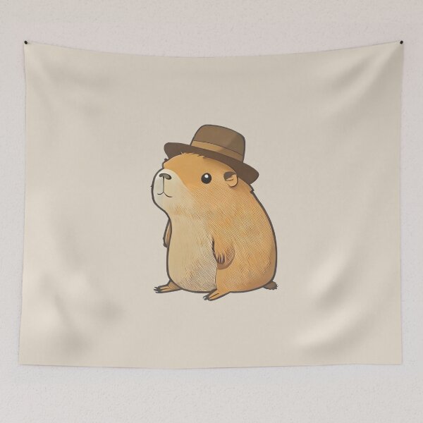 Item preview, Cute capybara with hat designed and sold by CottonHouse.