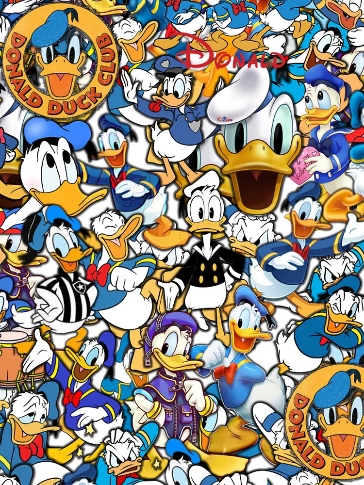 Donald Duck Inspired 12x12 Digital Paper Backgrounds (Instant Download) 