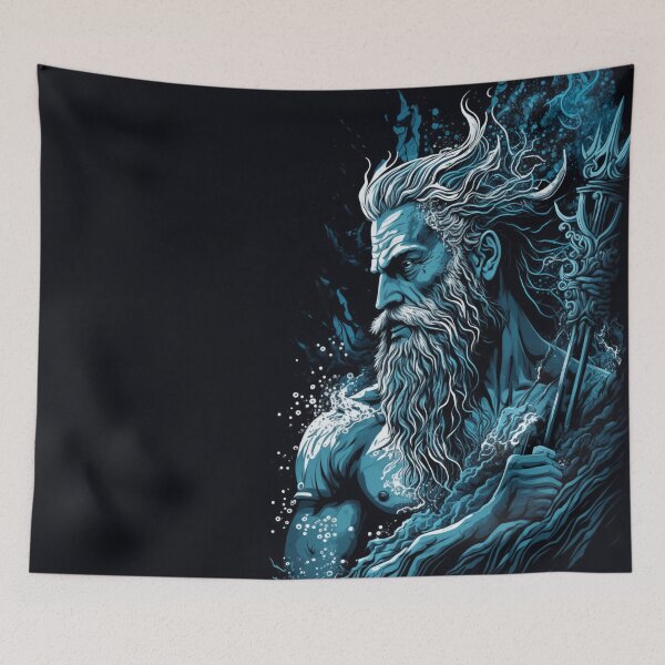 Item preview, Greek god Poseidon illustration designed and sold by Philip-p22.