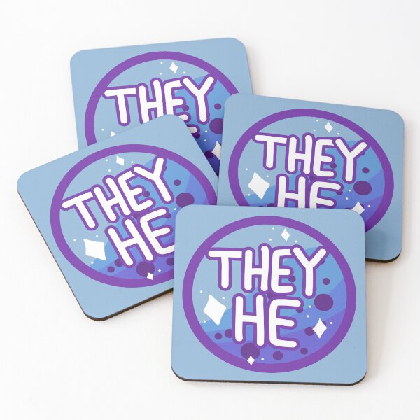 Item preview, they/he blue & purple boba designed and sold by pridefrogprints.