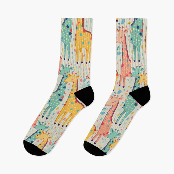 Item preview, Colorful cute giraffes Pattern designed and sold by CutePatternsRB.