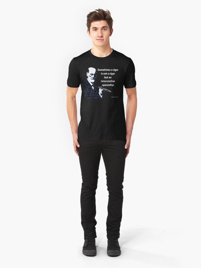 Alternate view of Freud and the Cigar-shaped Asteroid Slim Fit T-Shirt