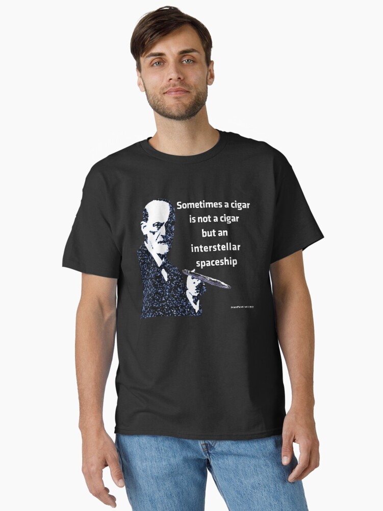 Thumbnail 1 of 7, Classic T-Shirt, Freud and the Cigar-shaped Asteroid designed and sold by EyeMagined.