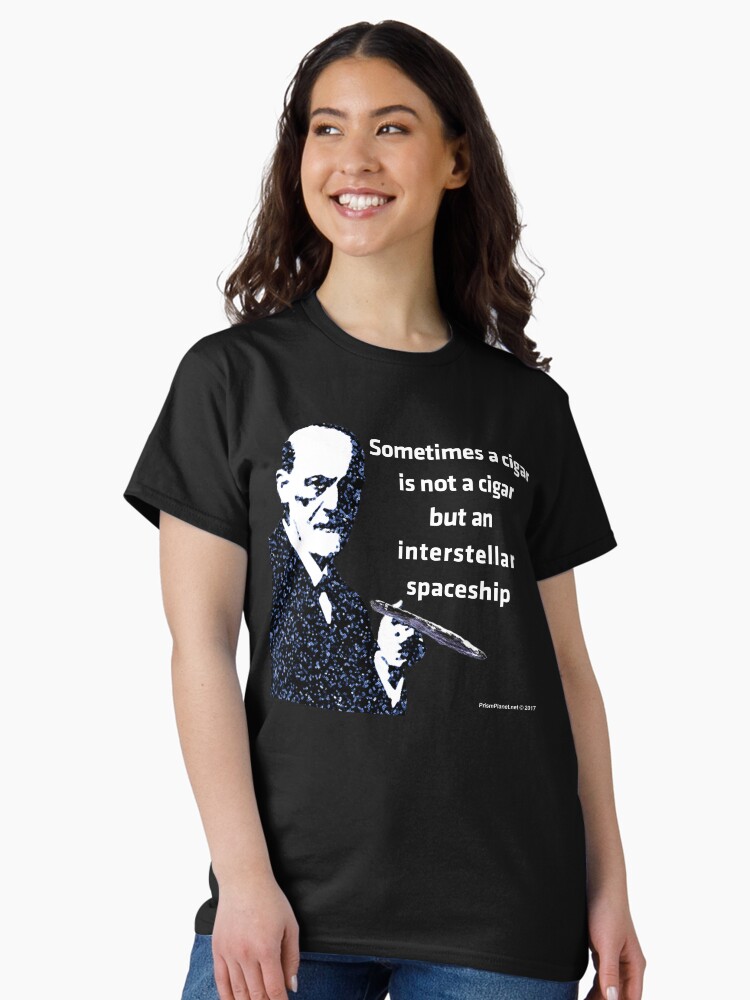 Thumbnail 2 of 7, Classic T-Shirt, Freud and the Cigar-shaped Asteroid designed and sold by EyeMagined.