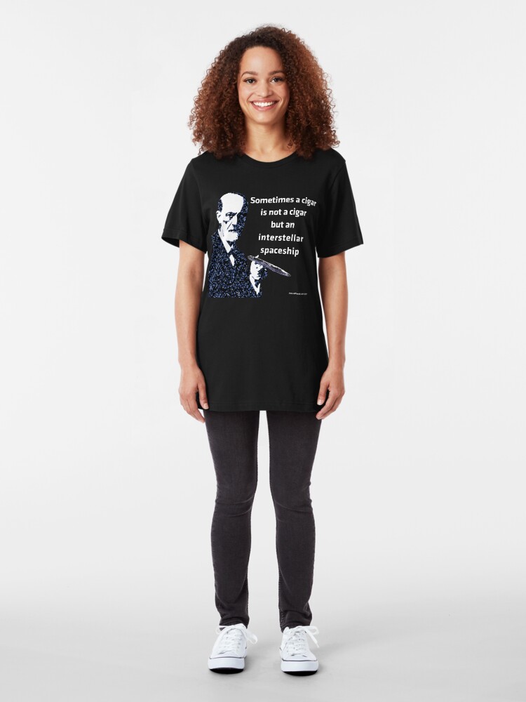 Alternate view of Freud and the Cigar-shaped Asteroid Slim Fit T-Shirt