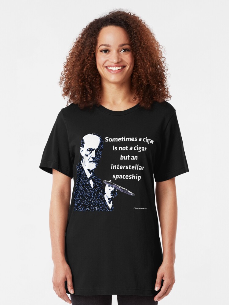 Alternate view of Freud and the Cigar-shaped Asteroid Slim Fit T-Shirt