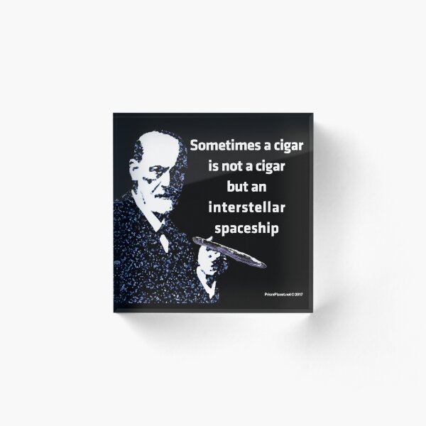 Freud and the Cigar-shaped Asteroid Acrylic Block