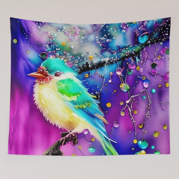 Item preview, Watercolor bird and raindrops designed and sold by ibelieveimages.