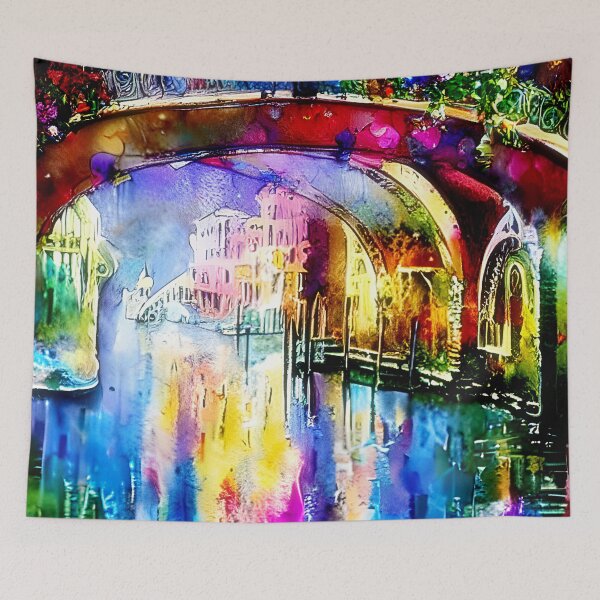 Item preview, Watercolor Venice canal and bridge designed and sold by ibelieveimages.