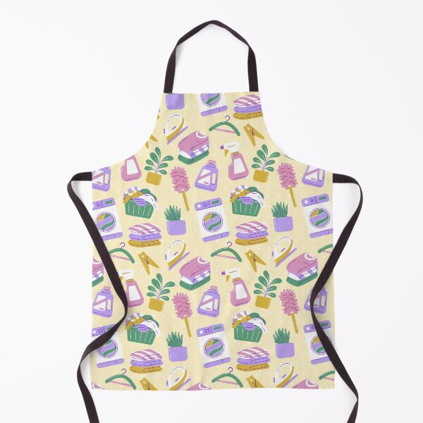 Item preview, Cute Household Chores Themed Seamless Pattern Yellow designed and sold by MadeByBeata.