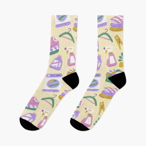 Item preview, Cute Household Chores Themed Seamless Pattern Yellow designed and sold by MadeByBeata.