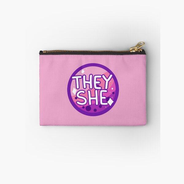 Item preview, they/she pink & purple boba designed and sold by pridefrogprints.