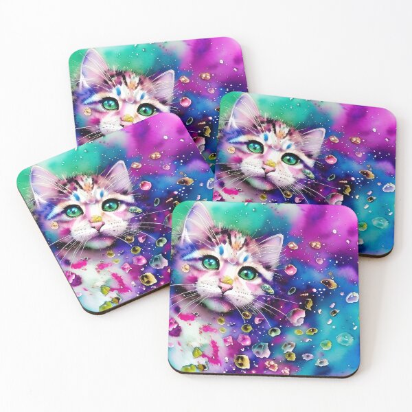 Item preview, Watercolor splatter kitty designed and sold by ibelieveimages.