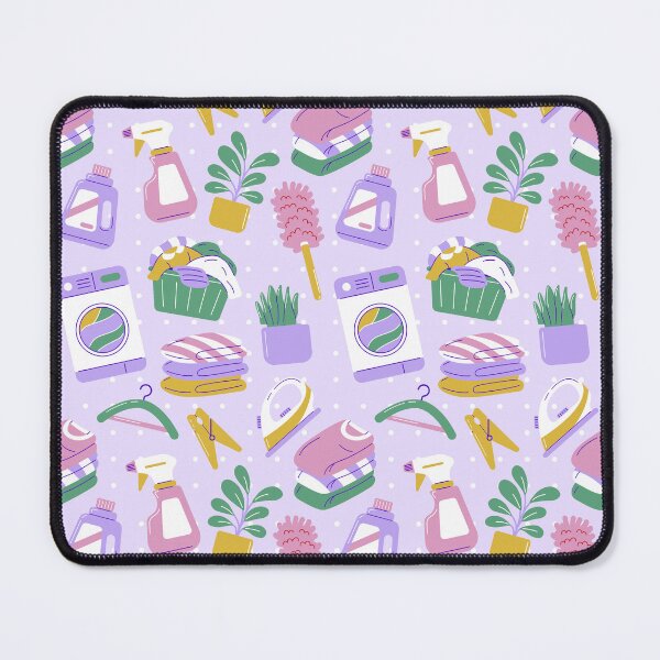 Item preview, Cute Household Chores Themed Seamless Pattern Purple designed and sold by MadeByBeata.