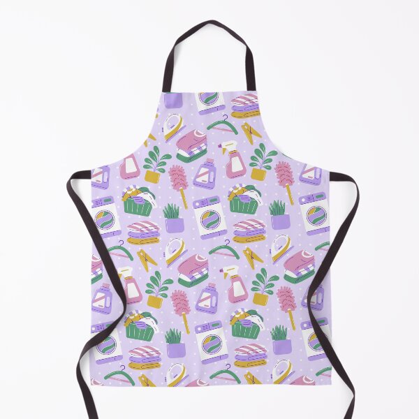 Item preview, Cute Household Chores Themed Seamless Pattern Purple designed and sold by MadeByBeata.
