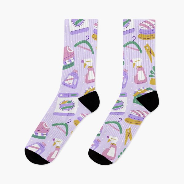Item preview, Cute Household Chores Themed Seamless Pattern Purple designed and sold by MadeByBeata.