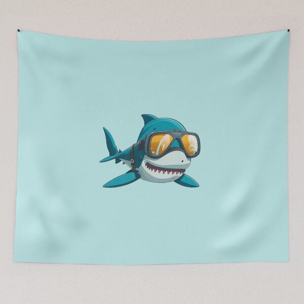 Item preview, Cute shark with diving mask designed and sold by CottonHouse.