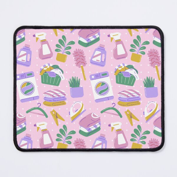 Item preview, Cute Household Chores Themed Seamless Pattern Pink designed and sold by MadeByBeata.