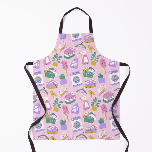 Item preview, Cute Household Chores Themed Seamless Pattern Pink designed and sold by MadeByBeata.