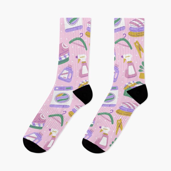 Item preview, Cute Household Chores Themed Seamless Pattern Pink designed and sold by MadeByBeata.