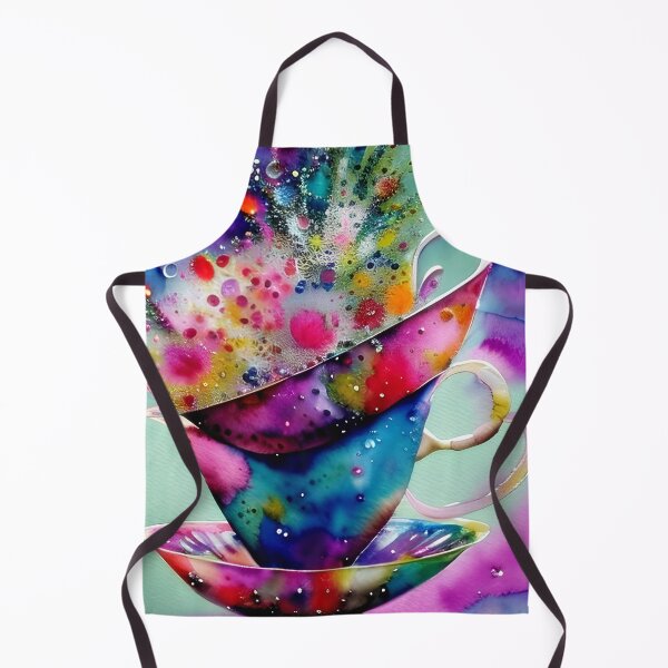 Aperçu de l'œuvre Watercolor splatter teacups créée et vendue par ibelieveimages.