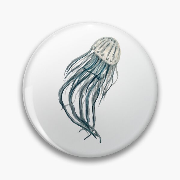 Artikelvorschau, Jellyfish medusa blue ocean sea watercolor sketch entworfen und verkauft von Yana Mustafina | Boho Soulful Designs.