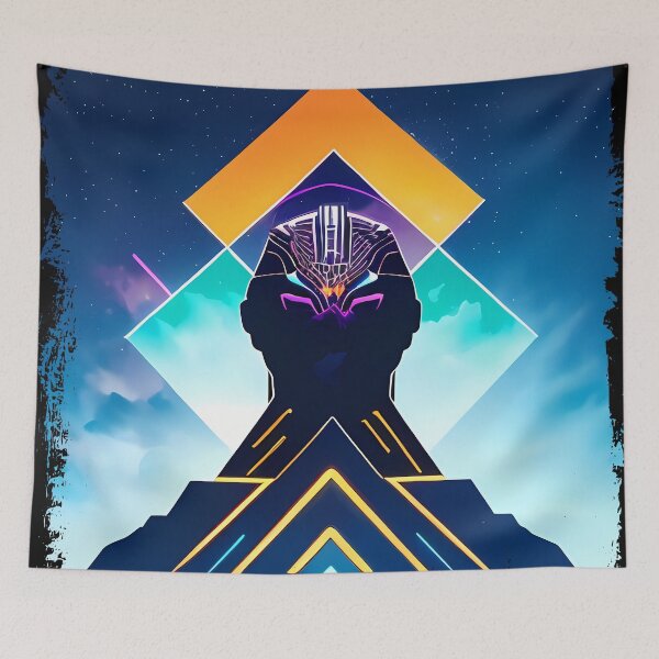 Item preview, Horus Egyptian God Falcon in Cyberpunk Style Sticker - Unique and Eye-Catching Design for Laptop, Water Bottle, and More! designed and sold by Mytho Merch.